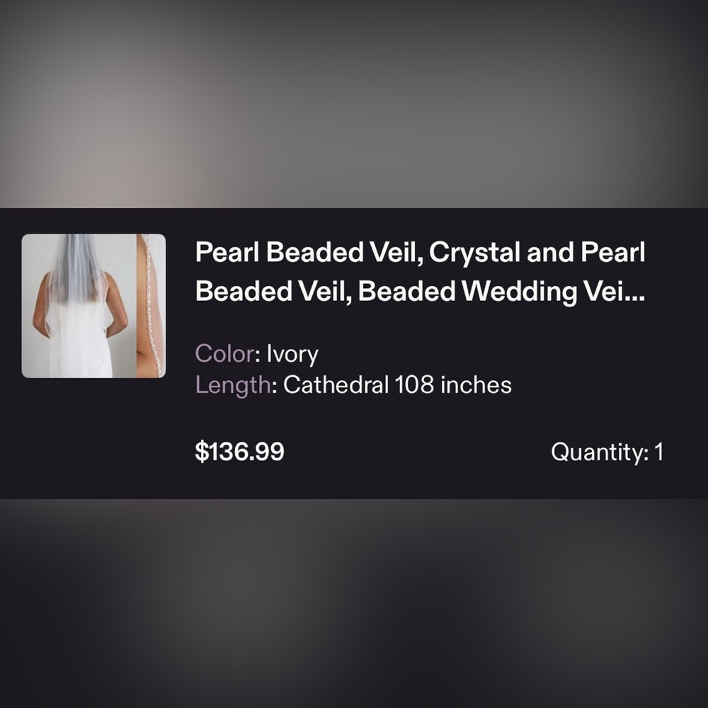 Ivory Pearl Beaded Veil